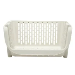 Étagère empilable x2 plastique 49,5x36xH29cm (2 modèles noir ou blanc)