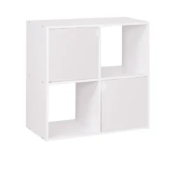 Étagère en bois 4 cases Adam blanc 60xP29,5xH60cm