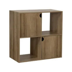 Étagère en bois 4 cases Adam brun naturel 60xP29,5xH60cm
