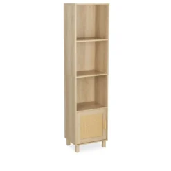 Étagère en bois 4 cases 1 porte Kanna 40x30xH160cm