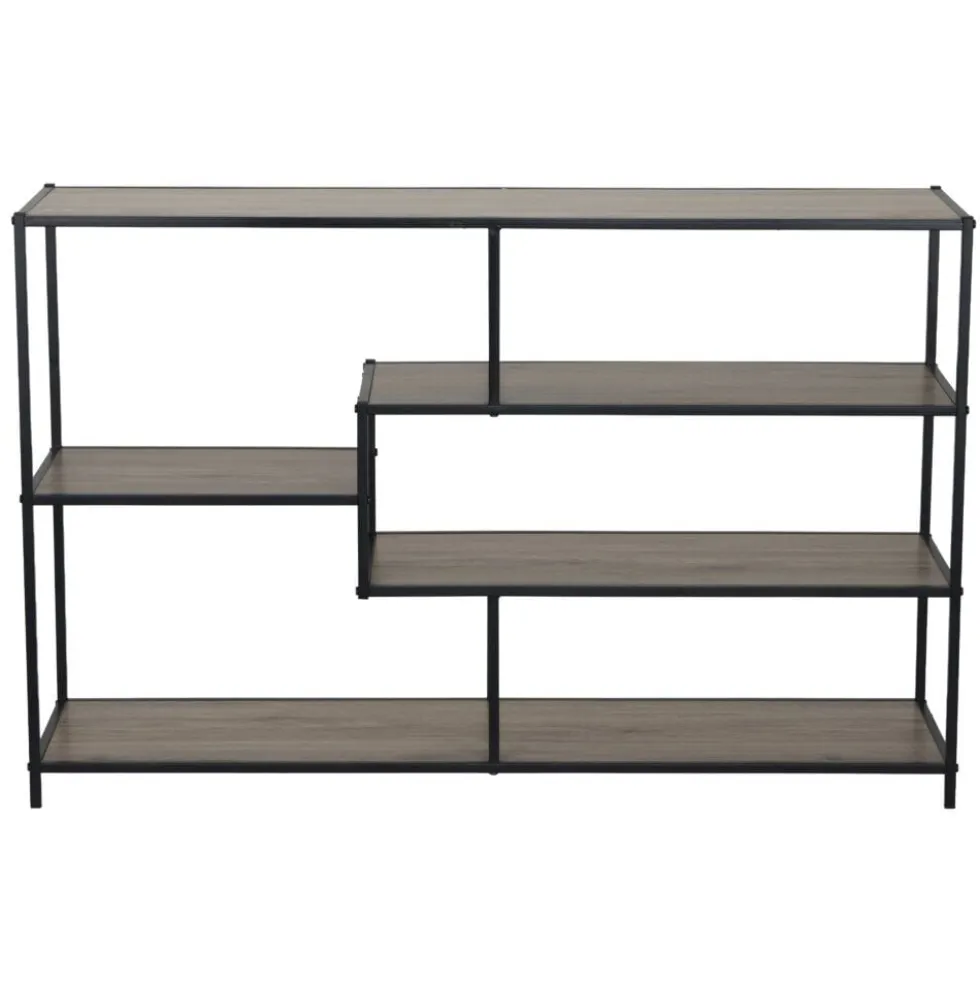 Étagère en bois 5 niveaux Luffi effet stratifié 116x30xH76cm