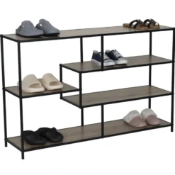Étagère en bois 5 niveaux Luffi effet stratifié 116x30xH76cm