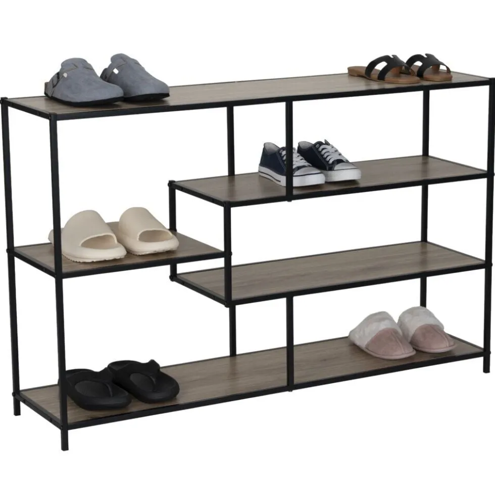 Étagère en bois 5 niveaux Luffi effet stratifié 116x30xH76cm