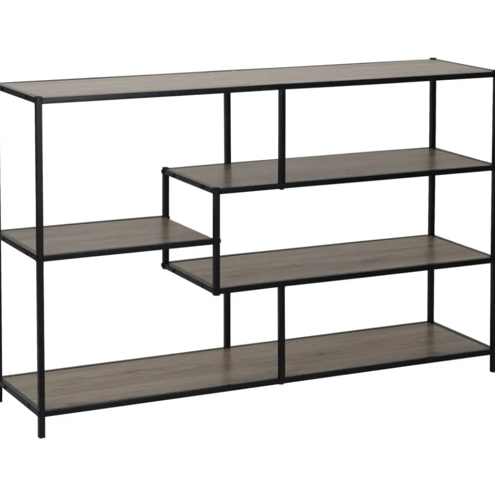 Étagère en bois 5 niveaux Luffi effet stratifié 116x30xH76cm