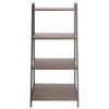 Étagère Luffi 4 niveaux métal noir et marron 43x30xH90cm