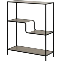 Étagère métal et bois 4 niveaux Luffi 76x30xH90cm
