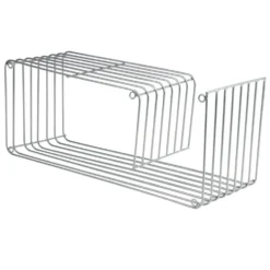Étagère murale en métal gris argenté 50x16xH20cm