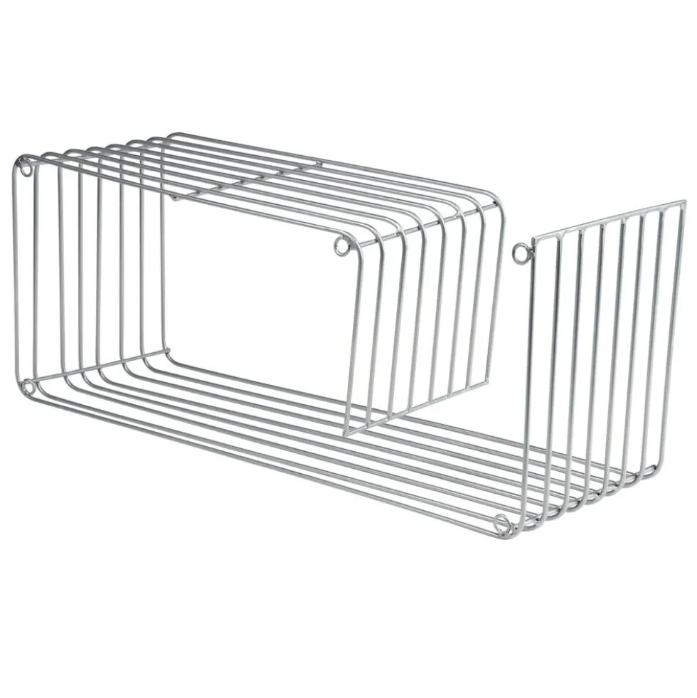 Étagère murale en métal gris argenté 50x16xH20cm