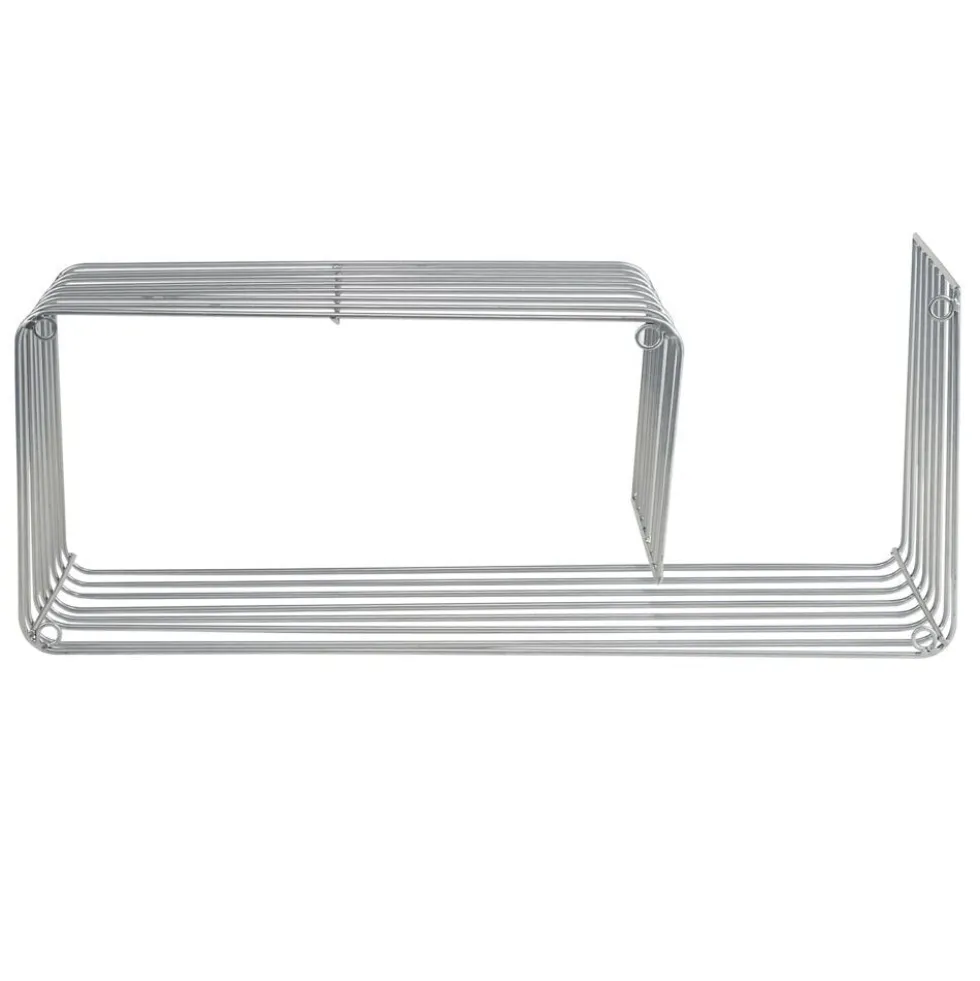 Étagère murale en métal gris argenté 50x16xH20cm