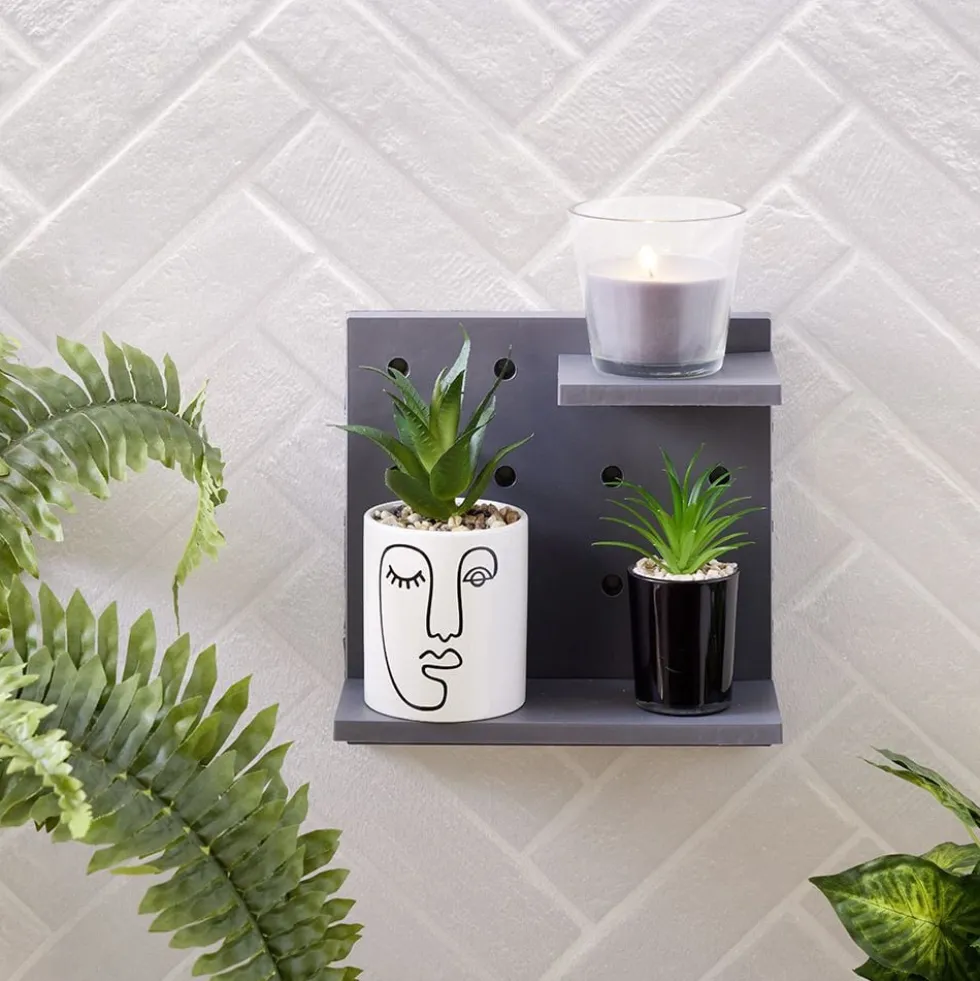 Étagère murale plastique 2 niveaux x2