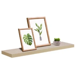 Étagère murale rectangulaire en bois beige