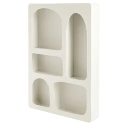 Étagère niche 5 emplacements bois blanc 65x45x9cm