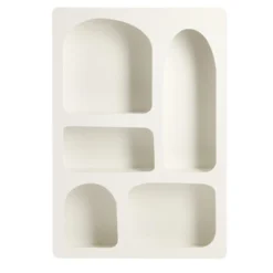 Étagère niche 5 emplacements bois blanc 65x45x9cm