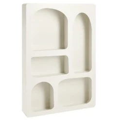Étagère niche 5 emplacements bois blanc 65x45x9cm