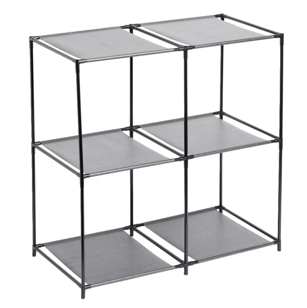 Étagère 3 niveaux 4 compartiments 68x35xH70cm