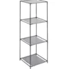 Étagère 4 niveaux 3 compartiments métal noir 35x35xH102cm