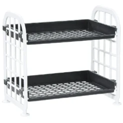 Étagère noire et blanche 2 niveaux