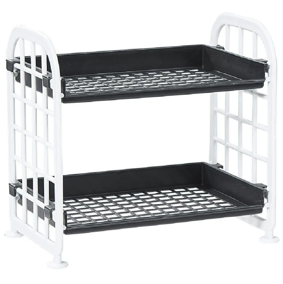 Étagère noire et blanche 2 niveaux
