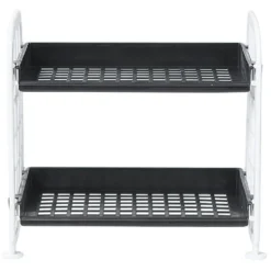 Étagère noire et blanche 2 niveaux