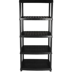 Étagère plastique noir 5 niveaux L71xl35xH180cm