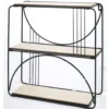 Étagère pliante métal et bois 36x12,5xH36cm