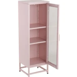 Étagère à poser Linéa 3 niveaux métal rose 39x36xH123cm