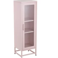Étagère à poser Linéa 3 niveaux métal rose 39x36xH123cm