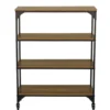 Étagère sur pieds Detroit métal bois noir et marron 80x35xH102,5 cm