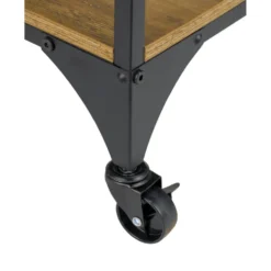 Étagère sur pieds Detroit métal bois noir et marron 80x35xH102,5 cm