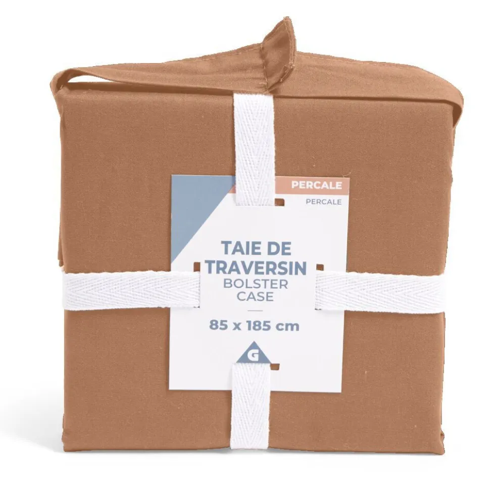 Taie de traversin 85x185cm 100% coton percale rouge