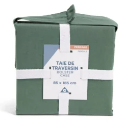 Taie de traversin 85x185cm 100% coton percale vert