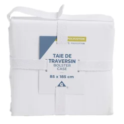 Taie de traversin 85x185cm polycoton blanc