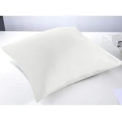 Taie d'oreiller carrée coton uni blanc x2