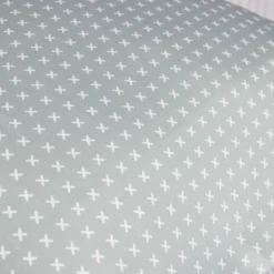 Taie d'oreiller carrée gris blanc imprimé croix x2