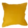 Taie d'oreiller carrée unie jaune moutarde