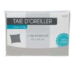 Taie d oreiller gris clair