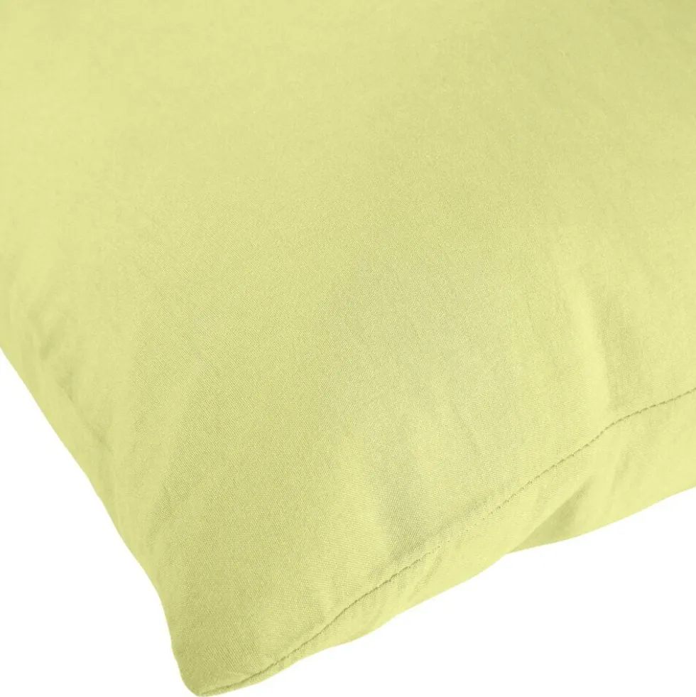 Taie d'oreiller rectangulaire 50x70cm polyester uni jaune