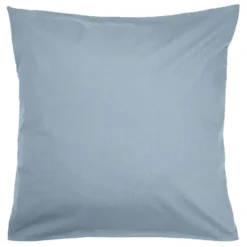 Taie d'oreiller 63x63cm 100% coton finition droite bleu chiné