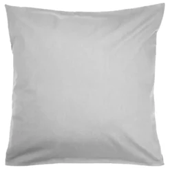 Taie d'oreiller 63x63cm 100% coton finition droite gris clair