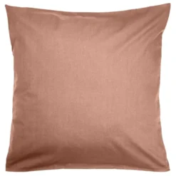 Taie d'oreiller 63x63cm 100% coton finition droite rouge brique