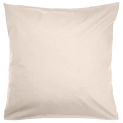 Taie d'oreiller 63x63cm 100% coton percale finition droite beige