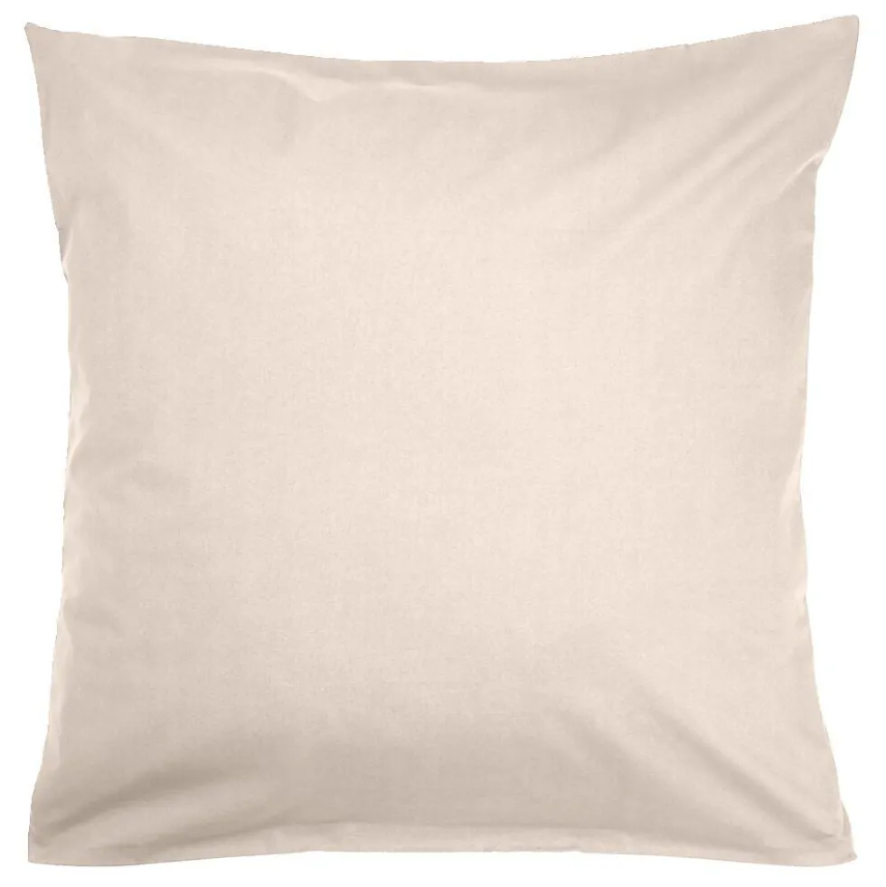Taie d'oreiller 63x63cm 100% coton percale finition droite beige