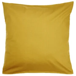 Taie d'oreiller 63x63cm 100% coton percale finition droite marron