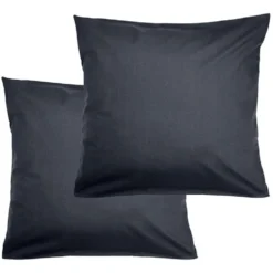 Taie d'oreiller 50x70cm coton uni x2 (6 modèles)