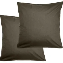 Taie d'oreiller 63x63cm coton uni x2 (6 modèles)