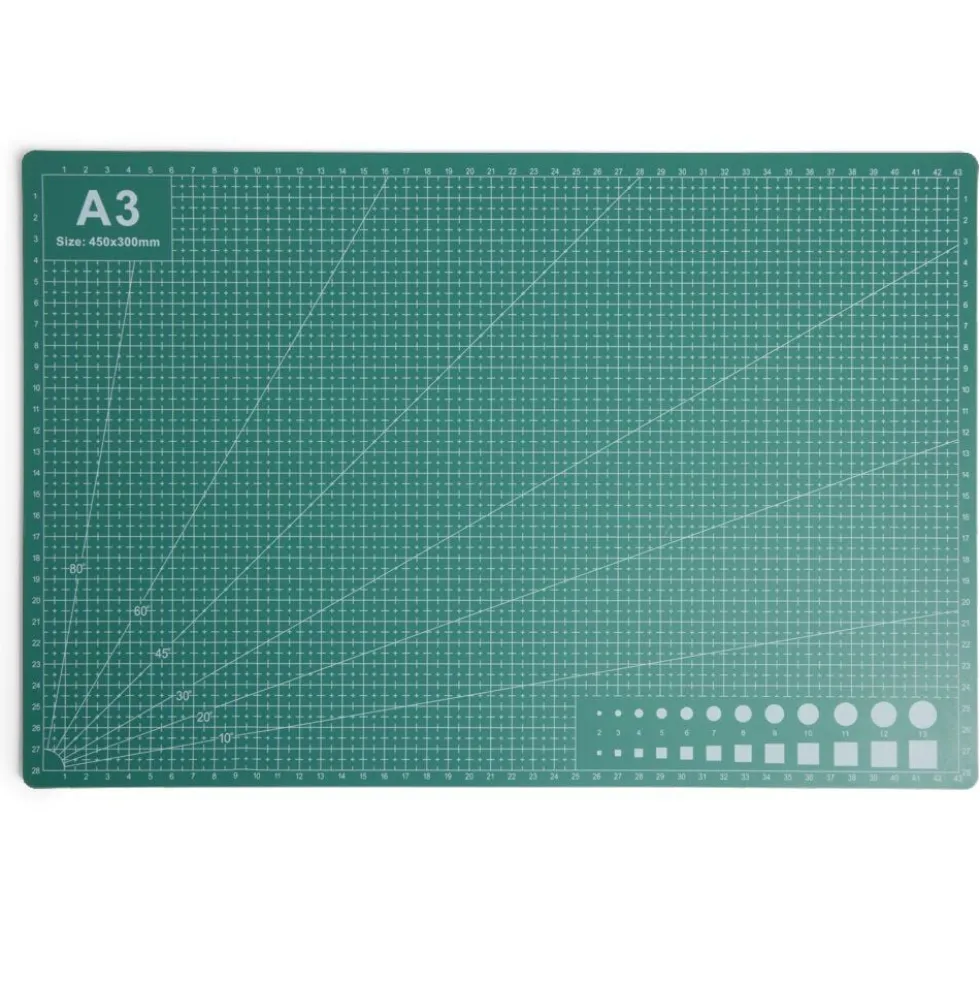 Tapis de découpe format A3 PVC vert 450x300mm
