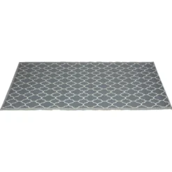 Tapis de jardin India motif chevron gris et blanc