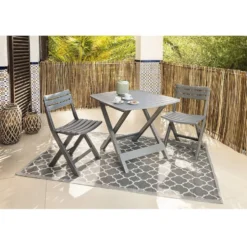 Tapis de jardin India motif chevron gris et blanc