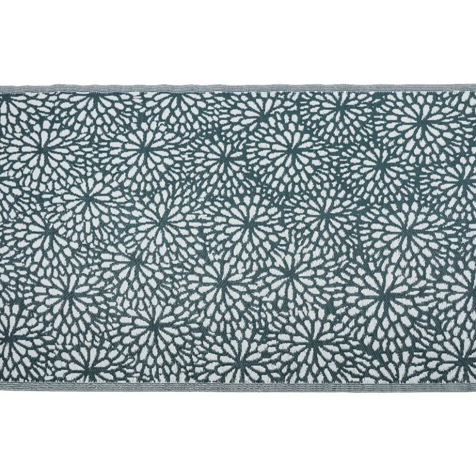 Tapis de jardin rectangulaire India motif fleur vert 160x230cm