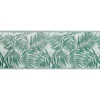 Tapis de jardin rectangulaire feuillage exotique India vert et blanc 70x200cm